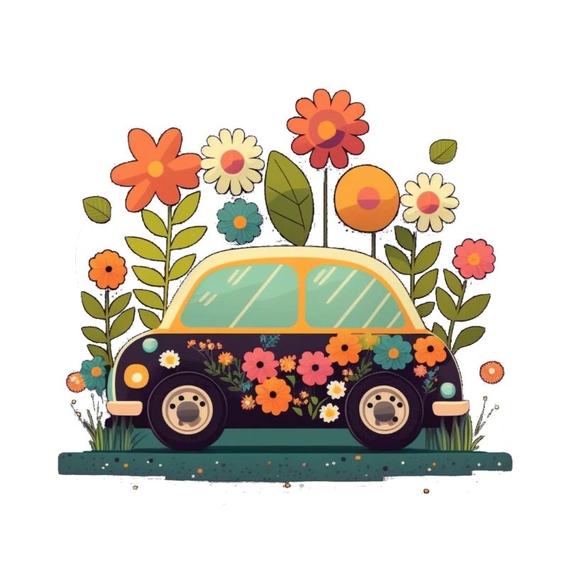 Jolie voiture de fleurs 3