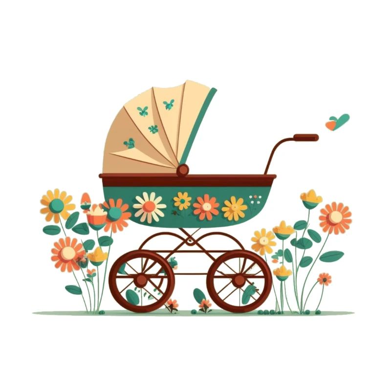 Blumiger Kinderwagen 3