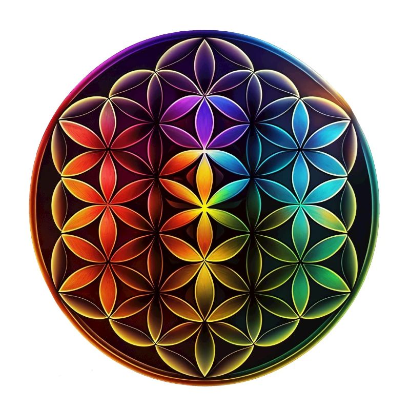 Blume des Lebens Regenbogen Symbol Meditation