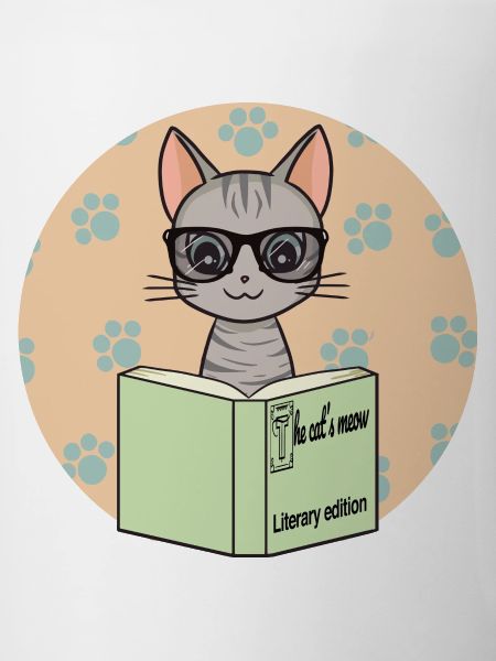 Cute gray cat with glasses
