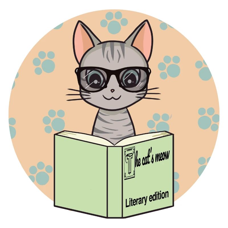 Chat mignon gris avec lunettes