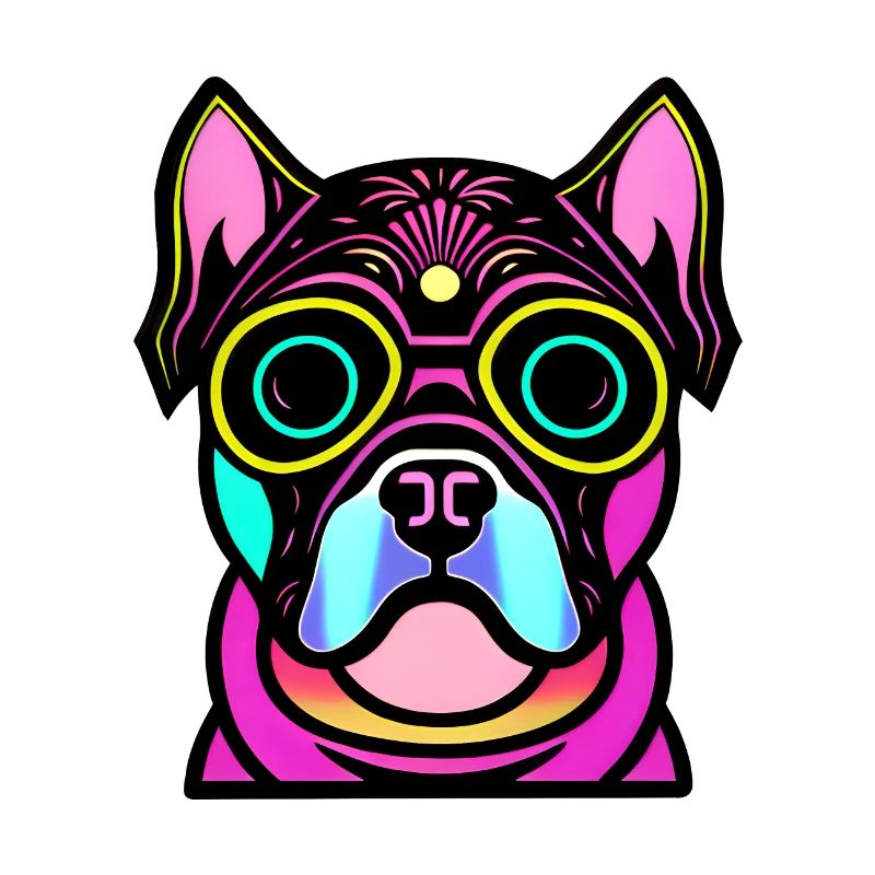 Chien heureux. Chiens heureux. Bouledogue