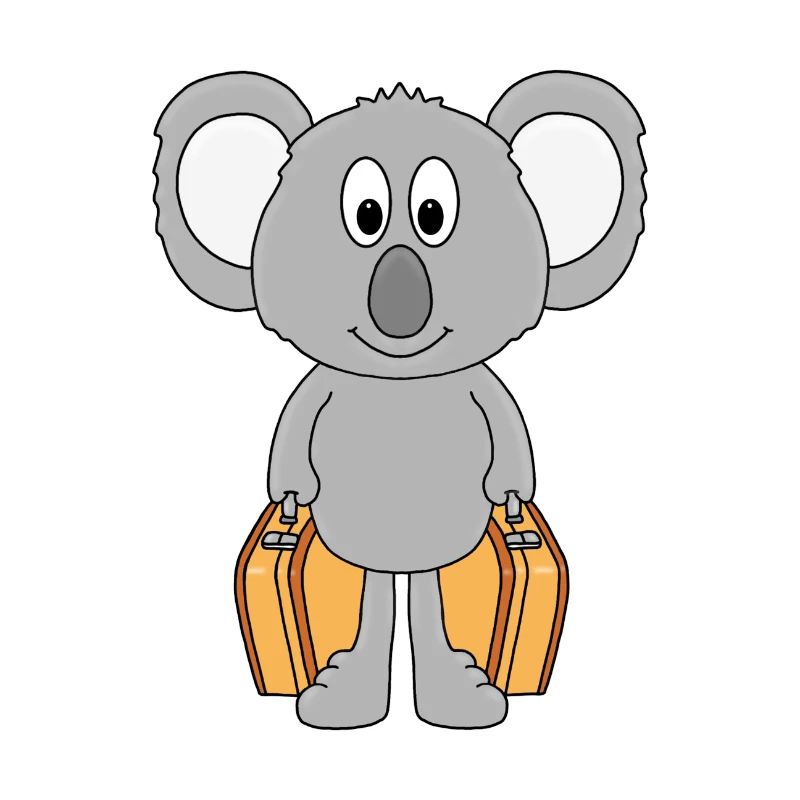 KOALA - TIER - KOFFER - AUSWANDERER - REISE