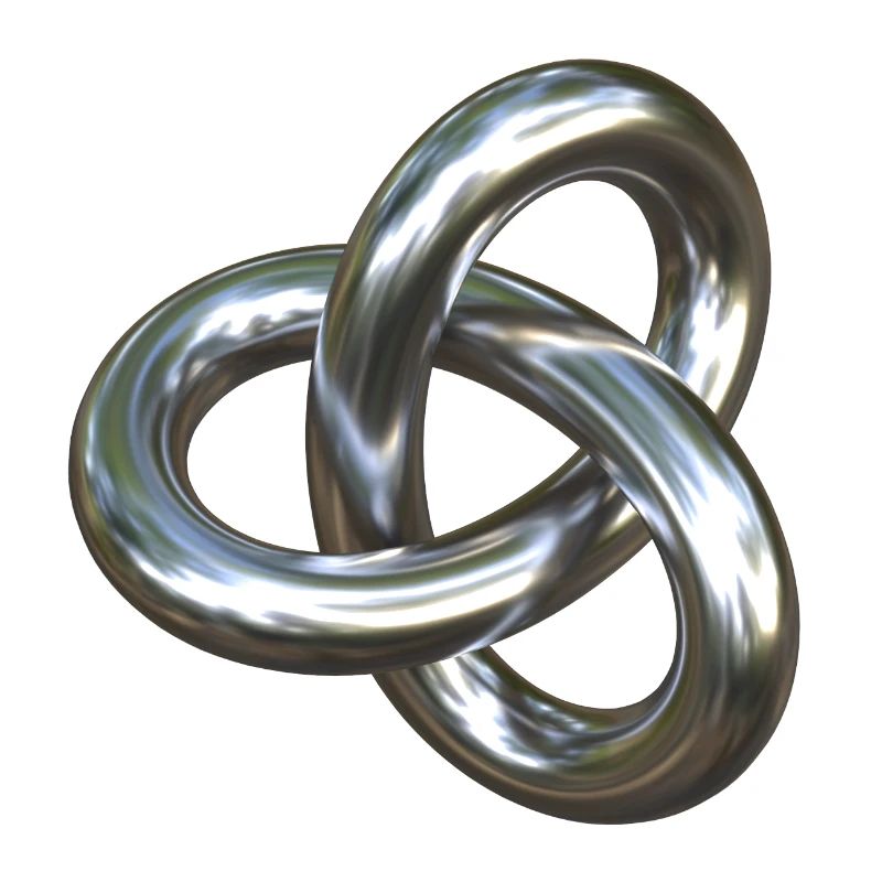 Torusknoten Silber 3D