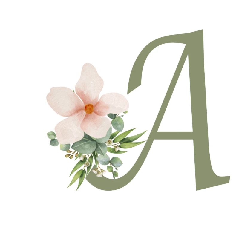 Buchstabe A mit Blume