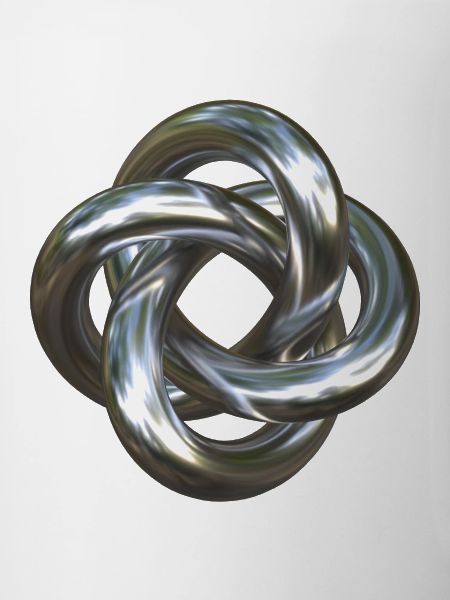Torusknoten Silber 3D