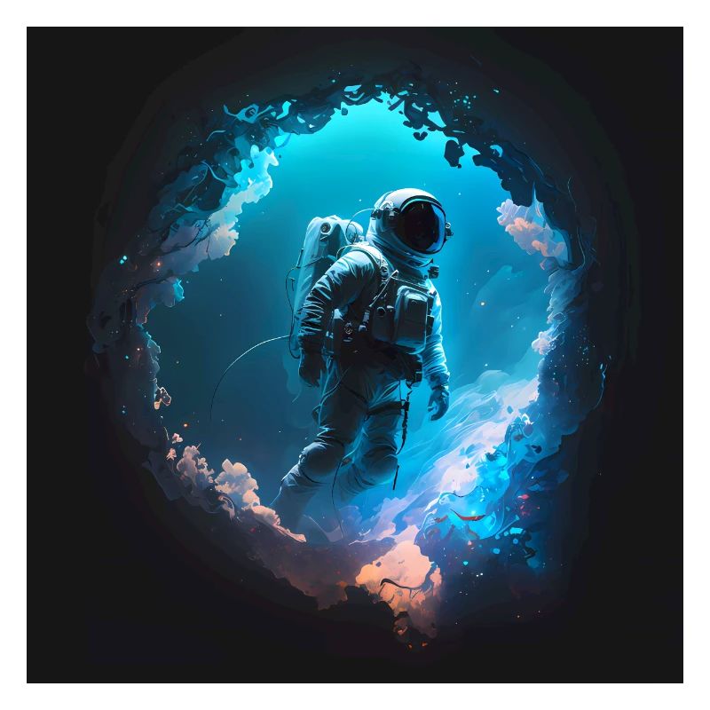 Astronaute dans l’œuvre d’art spatiale