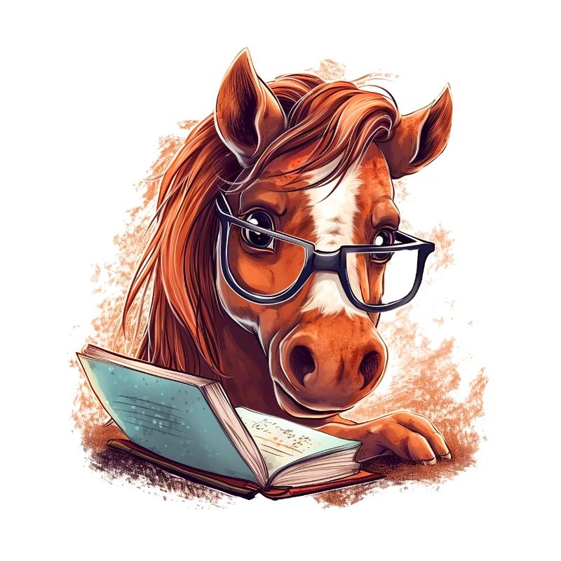 Pferd liest Buch