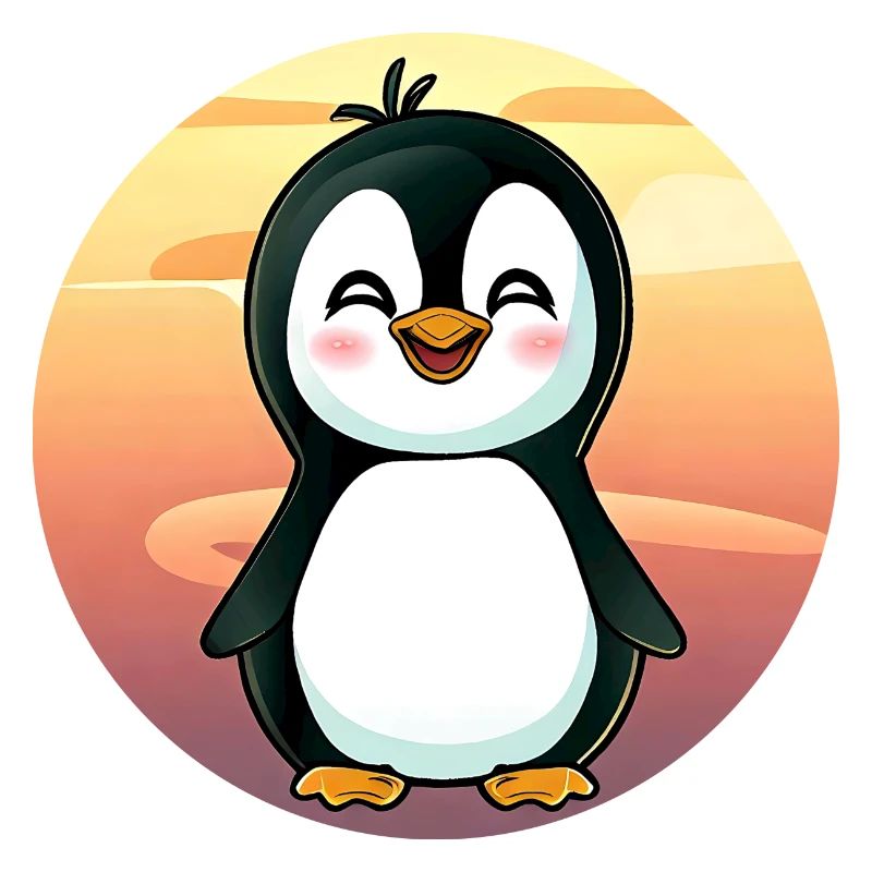 Kawaii Penguin Sunset