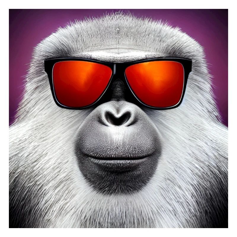 Singe à lunettes de soleil: Primate cool avec des lunettes rouges