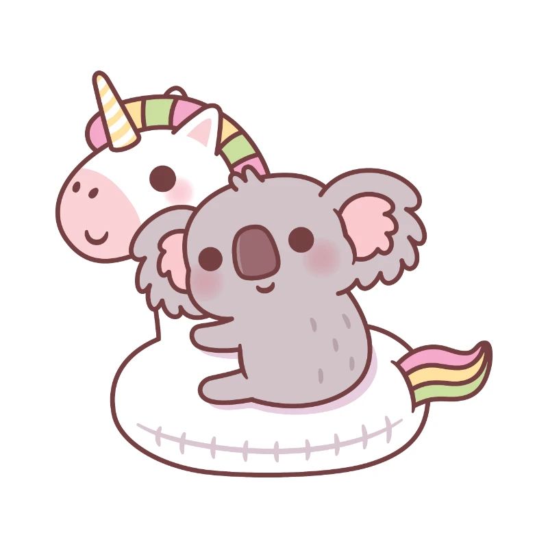 Cute Koala On Unicorn Pool Float