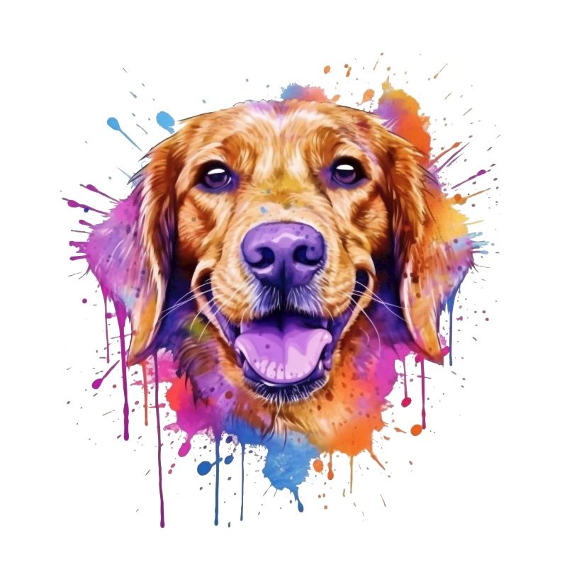 Ein farbenfroher Hund im Watercolor Style