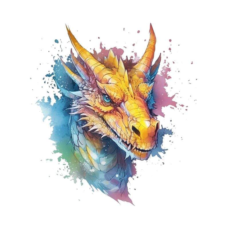 Ein farbenfroher Drache im Watercolor Style