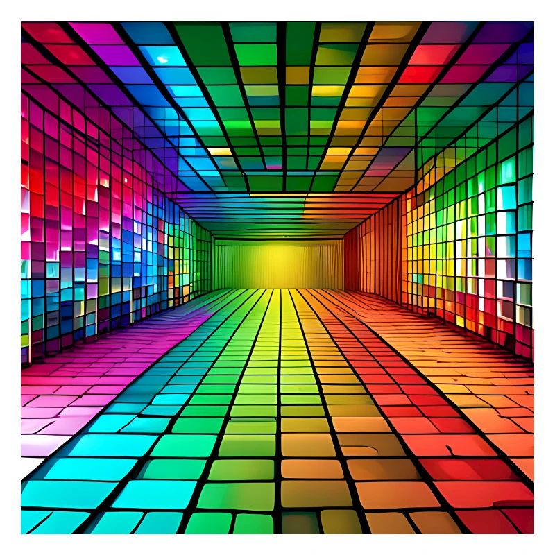 Carrés arc-en-ciel 3D