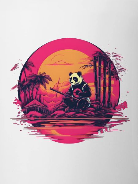 Synthwave Panda Japan Sunset