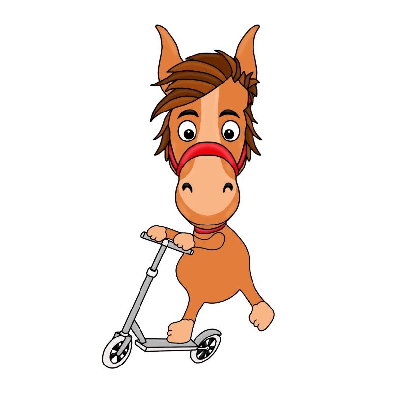 PFERD - ROLLER - TIER - KINDER - BABYS - TIERISCH