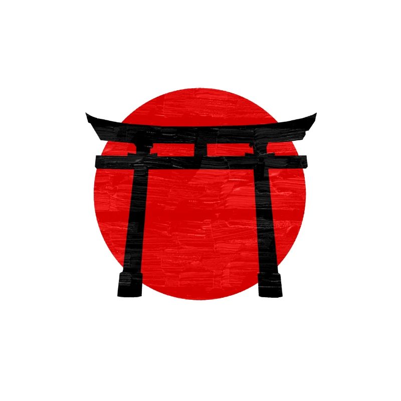 Schwarzes Torii-Tor auf der Roten Sonne: Symbolisch und markant