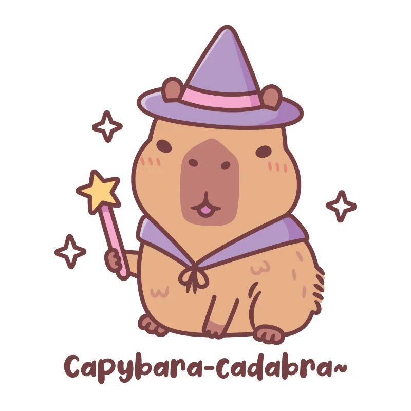 Mignon Capybara Wizard Capybaracadabra Jeu de mots amusant