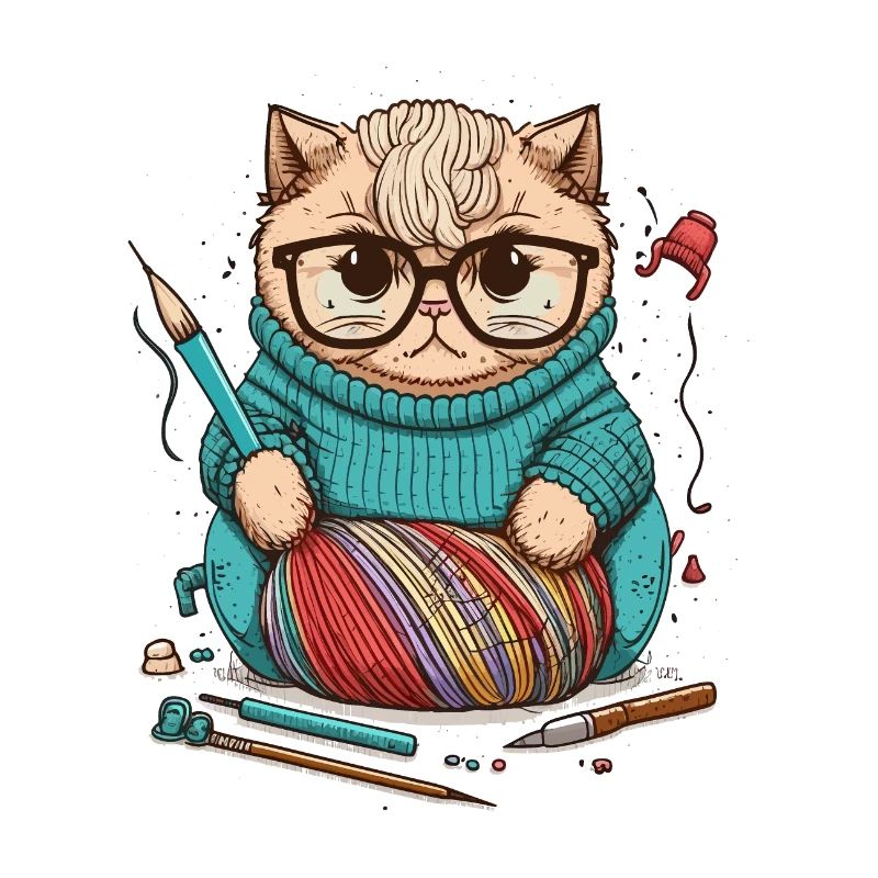 Chat à tricoter