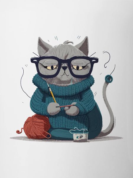 Knitting Cat
