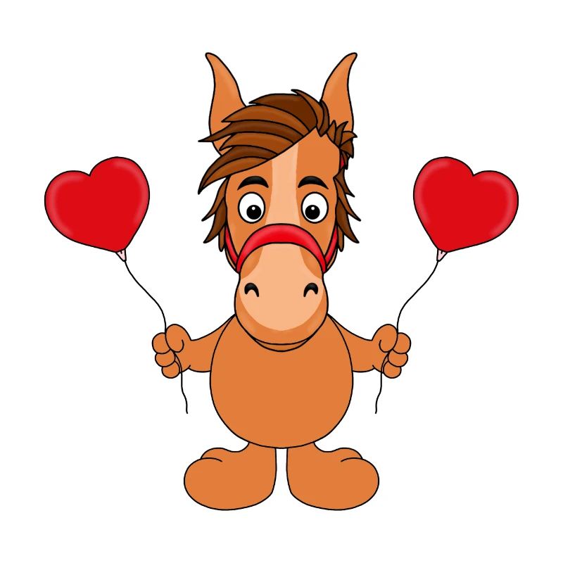 LUFTBALLONS - HERZCHEN - LIEBE - PFERD - PONY
