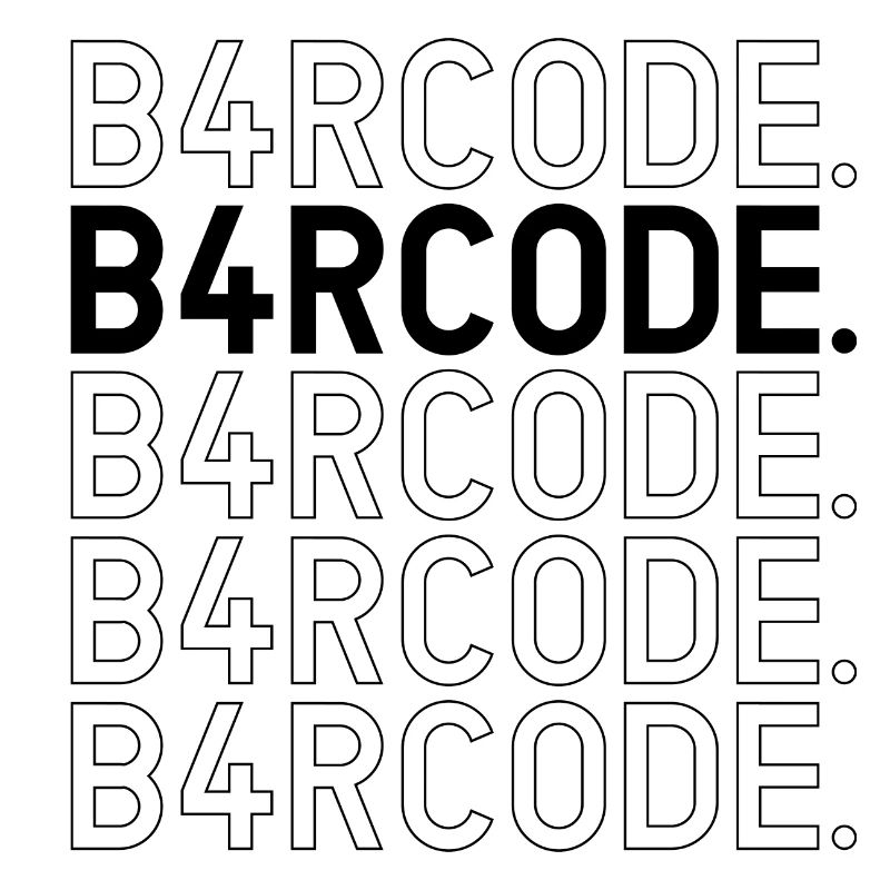 B4RCODE. Unfilled Black