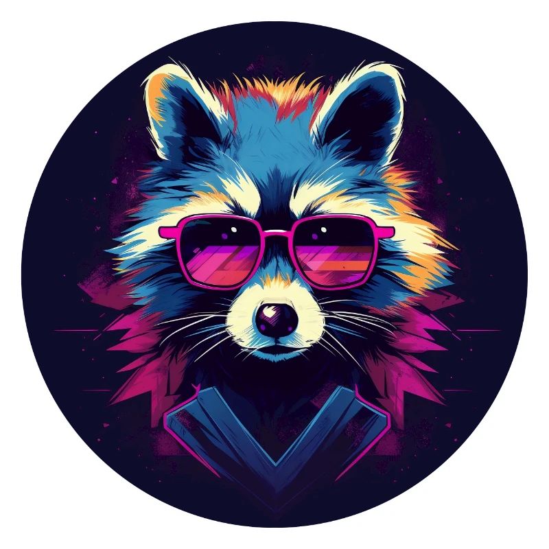 Synthwave Raccoon 2