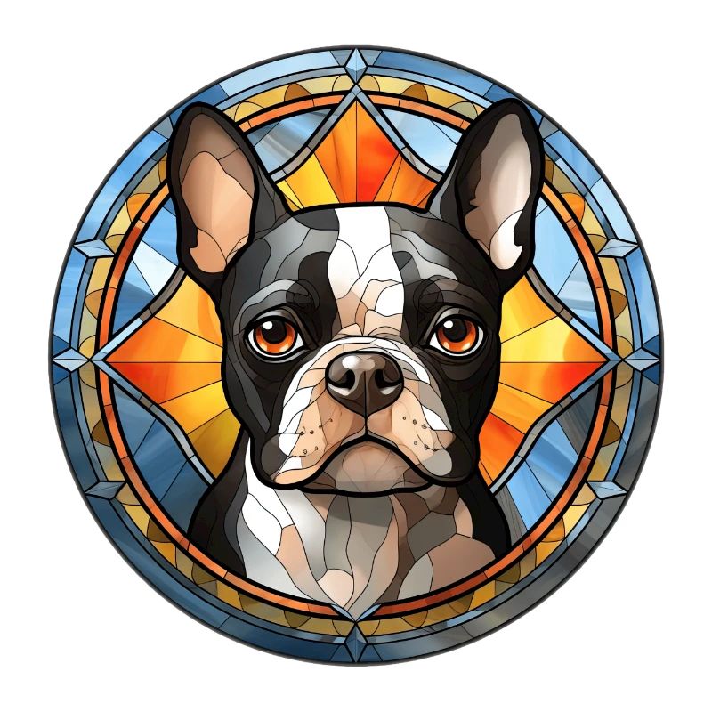 Boston Terrier Hunderasse Aquarellglas