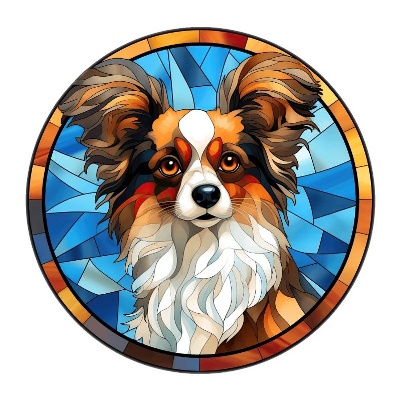 Papillon Hunderasse Aquarellglas