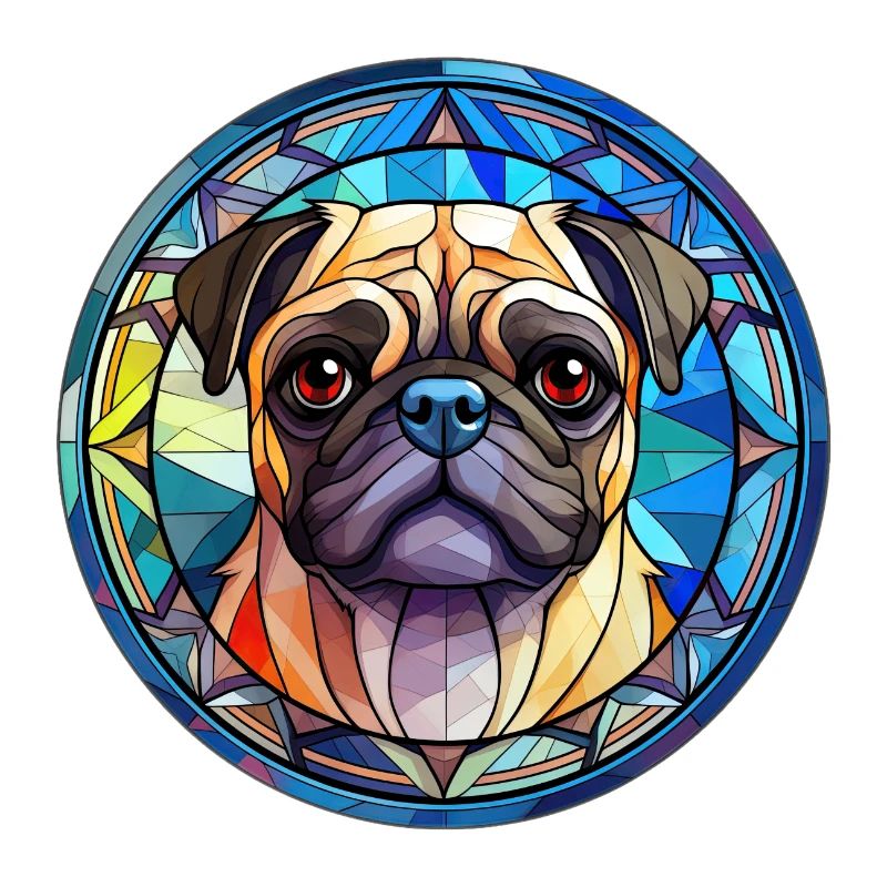 Mops Hunderasse Aquarellglas