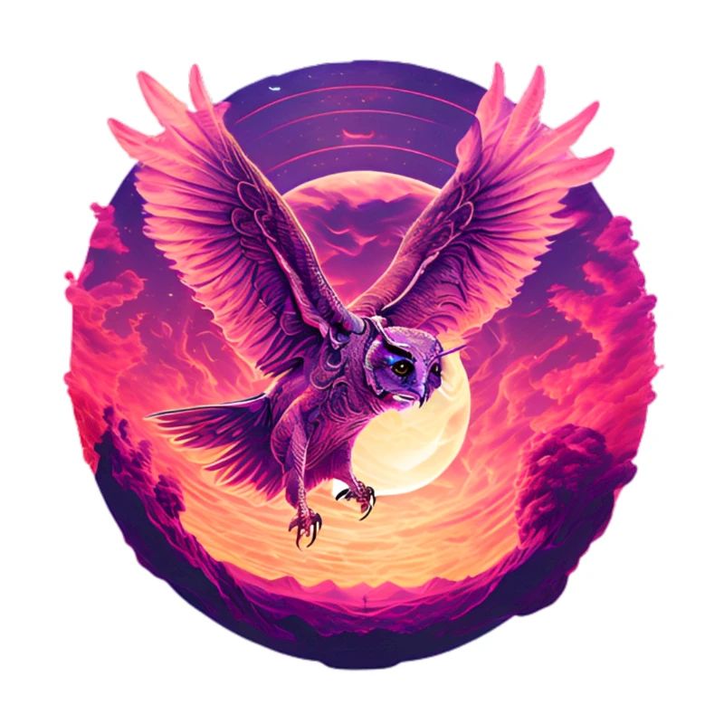 Wunderschöne Eule im Wonnenuntergang