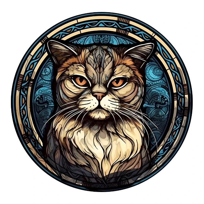 Scottish Fold Cat Breed Aquarelle Verre