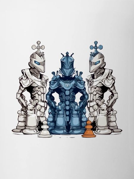 Pièces d'échecs futuriste