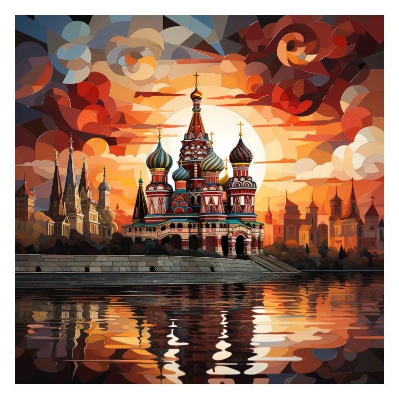 Peintures abstraites du Kremlin à Moscou, Russie