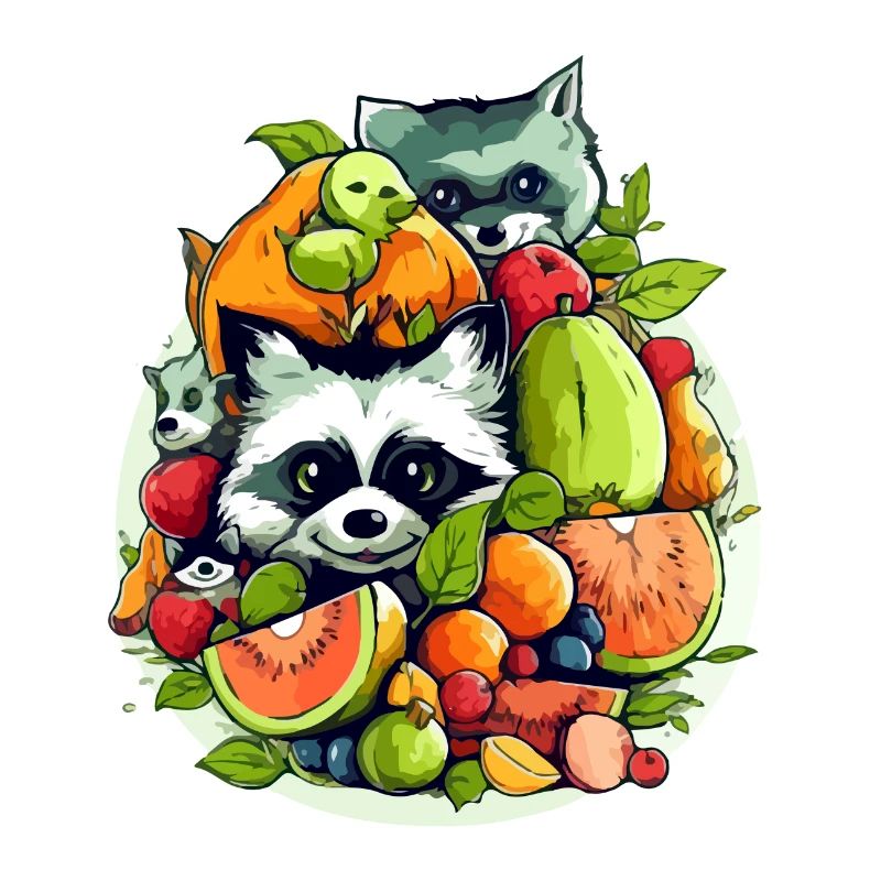 Cute animals in fruit n°2