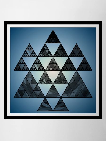 Blue quadrilateral with Sierpinski triangles