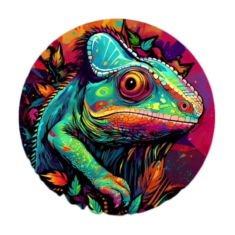 beau caméléon coloré