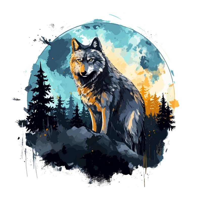 Watercolor Wolf