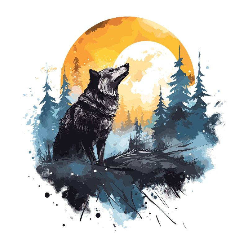 Watercolor Wolf