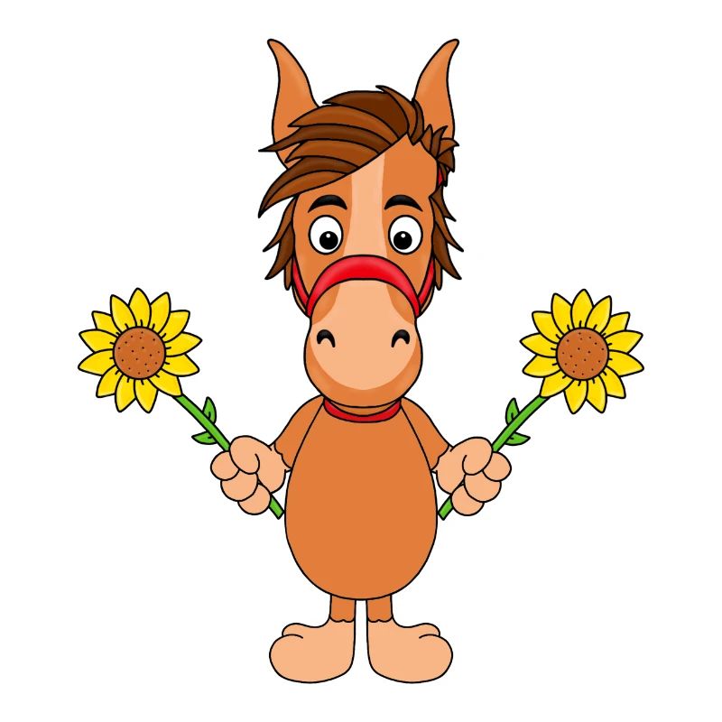 BLUMEN - PFERD - PONY - SONNENBLUMEN - SOMMER
