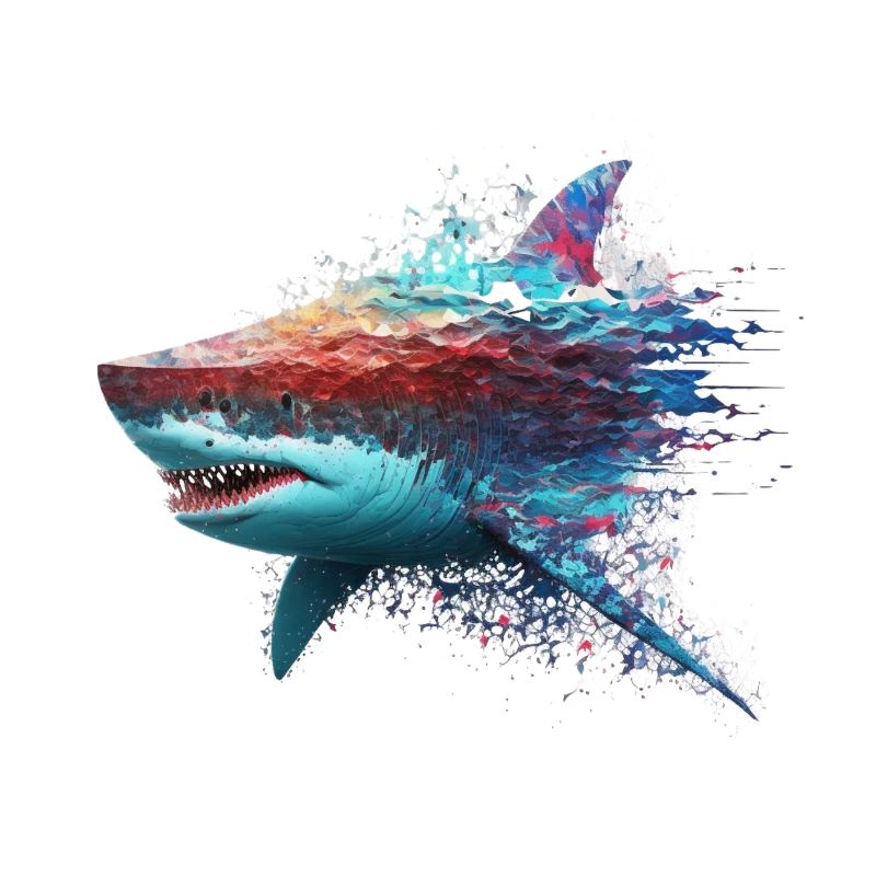 Requin cool et coloré