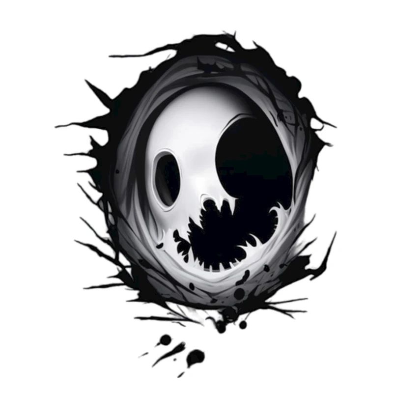 ghost emerging from a hole