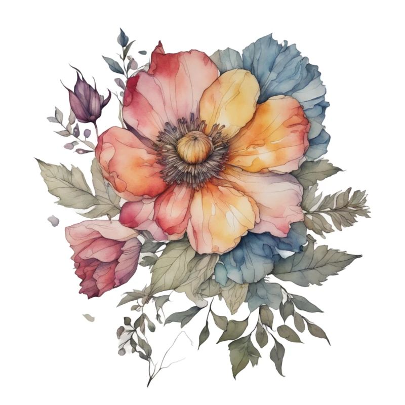 Blütenzauber im Aquarellstil: Einzigartiges design