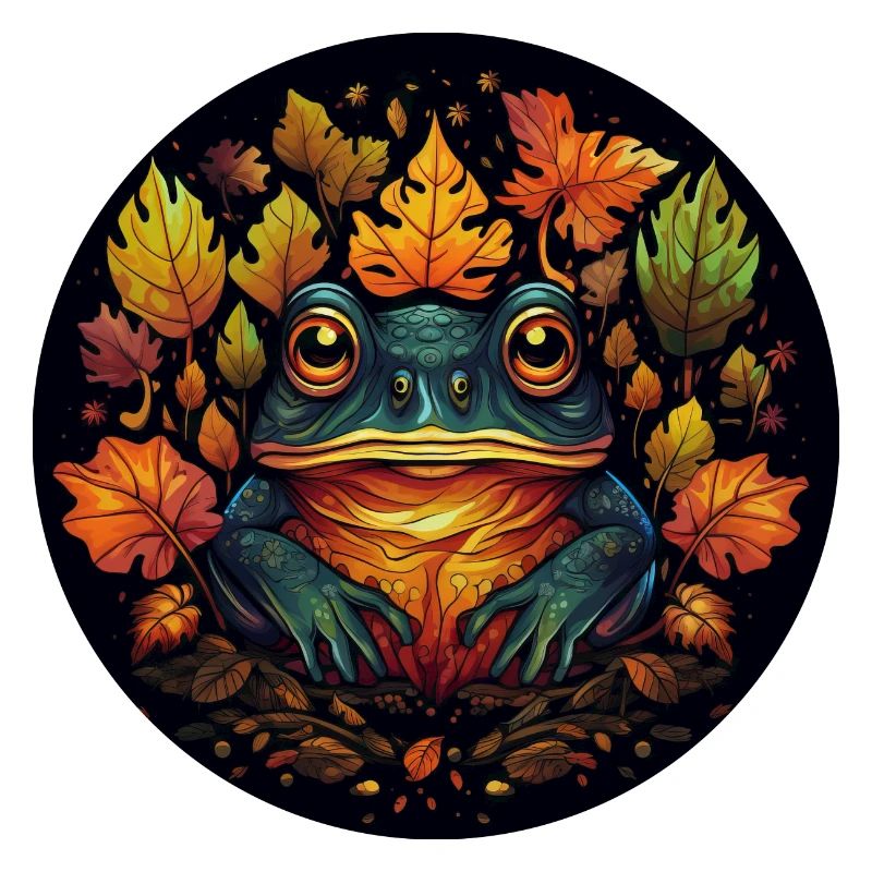 Grenouille de feuilles d’automne