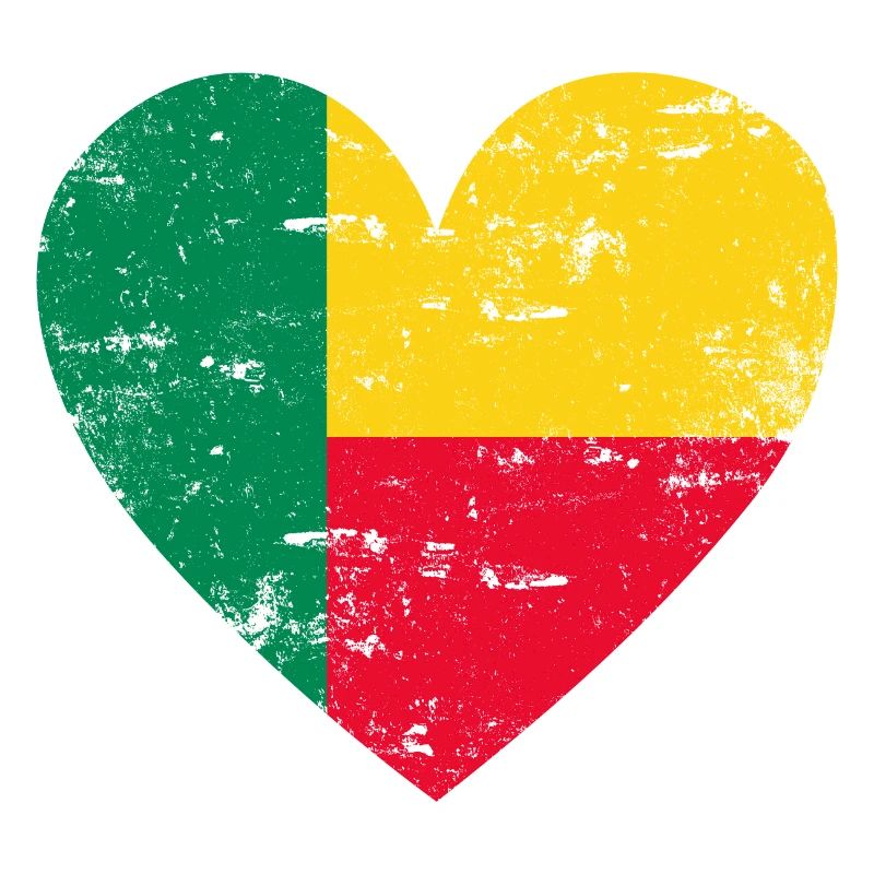Drapeau du Bénin Coeur