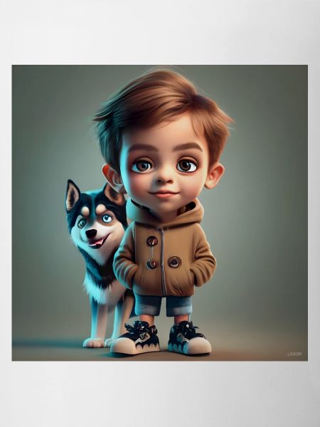 garçon avec chien