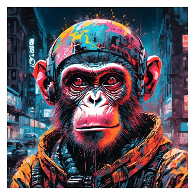 Cyberpunk-Affe