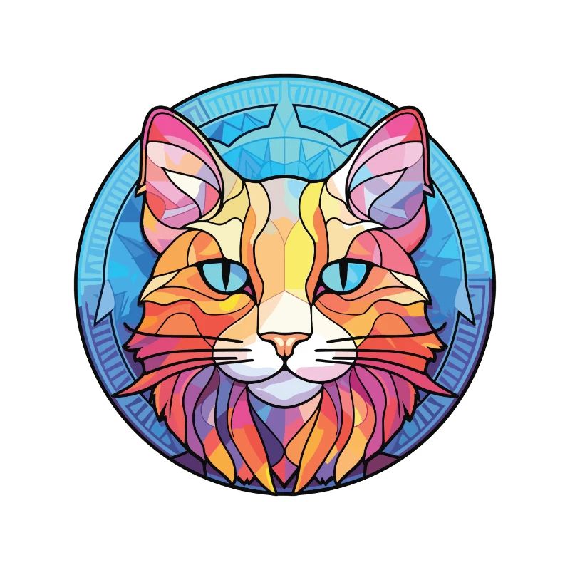Dessin animé d’aquarelle colorée de chat de brume australienne