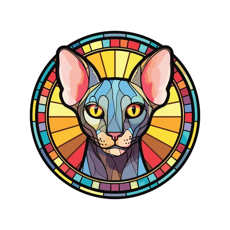 Peterbald chat aquarelle colorée pour animaux de compagnie Illustration