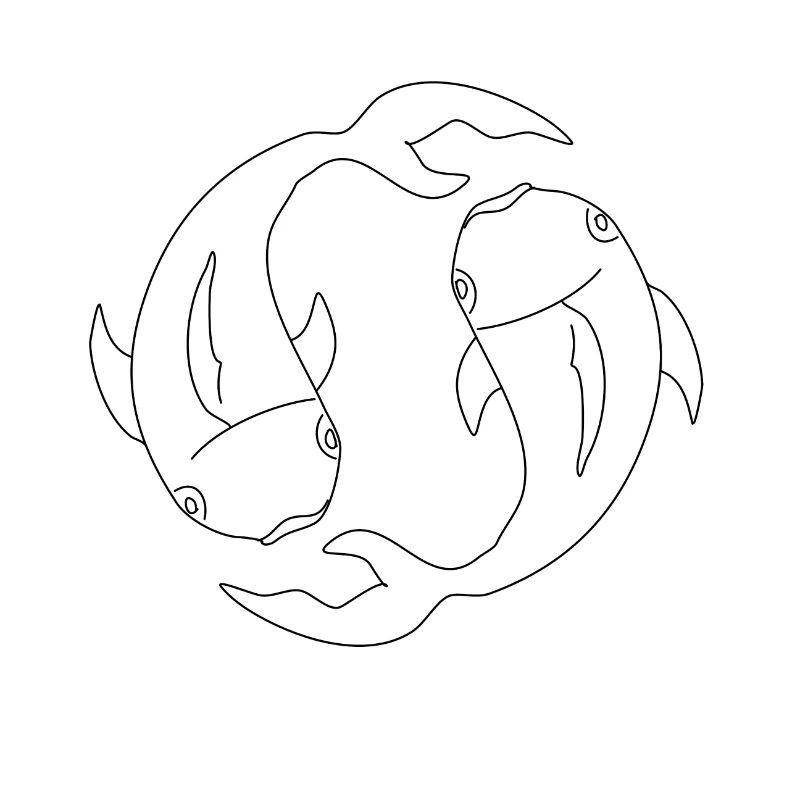 Poissons poisson Silhouette dessin